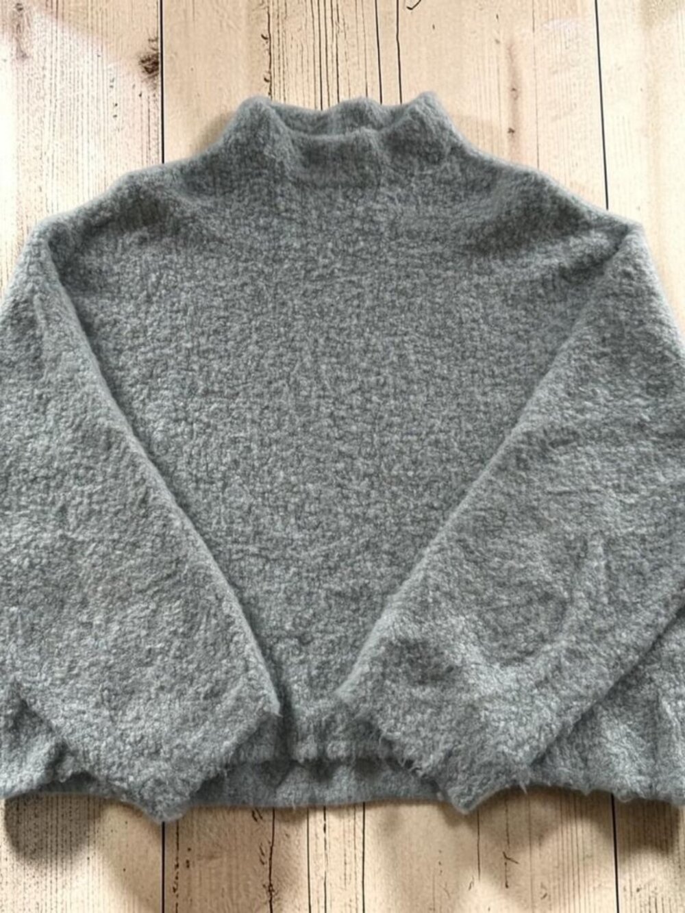 Abercrombie Fitch Sweater L XL Mint Green Mock Neck Textured Cozy